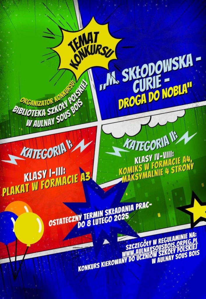 Konkurs plastyczny „Maria Skłodowska – Curie. Droga do Nobla”