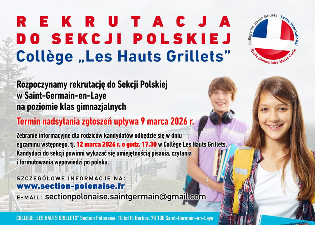 rekrutacja do Sekcji Polskiej w Saint Germain-en-Laye