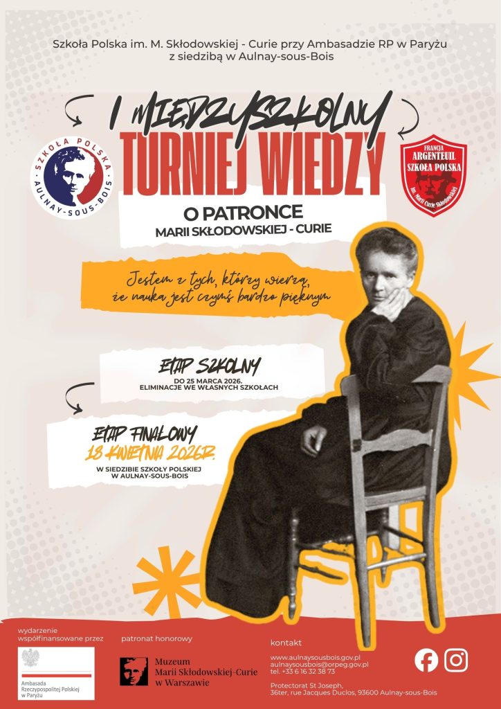 I Międzyszkolny Turniej Wiedzy o Patronce – Marii Skłodowskiej – Curie
